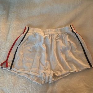 John Galt White Shorts with Red and Blue stripes